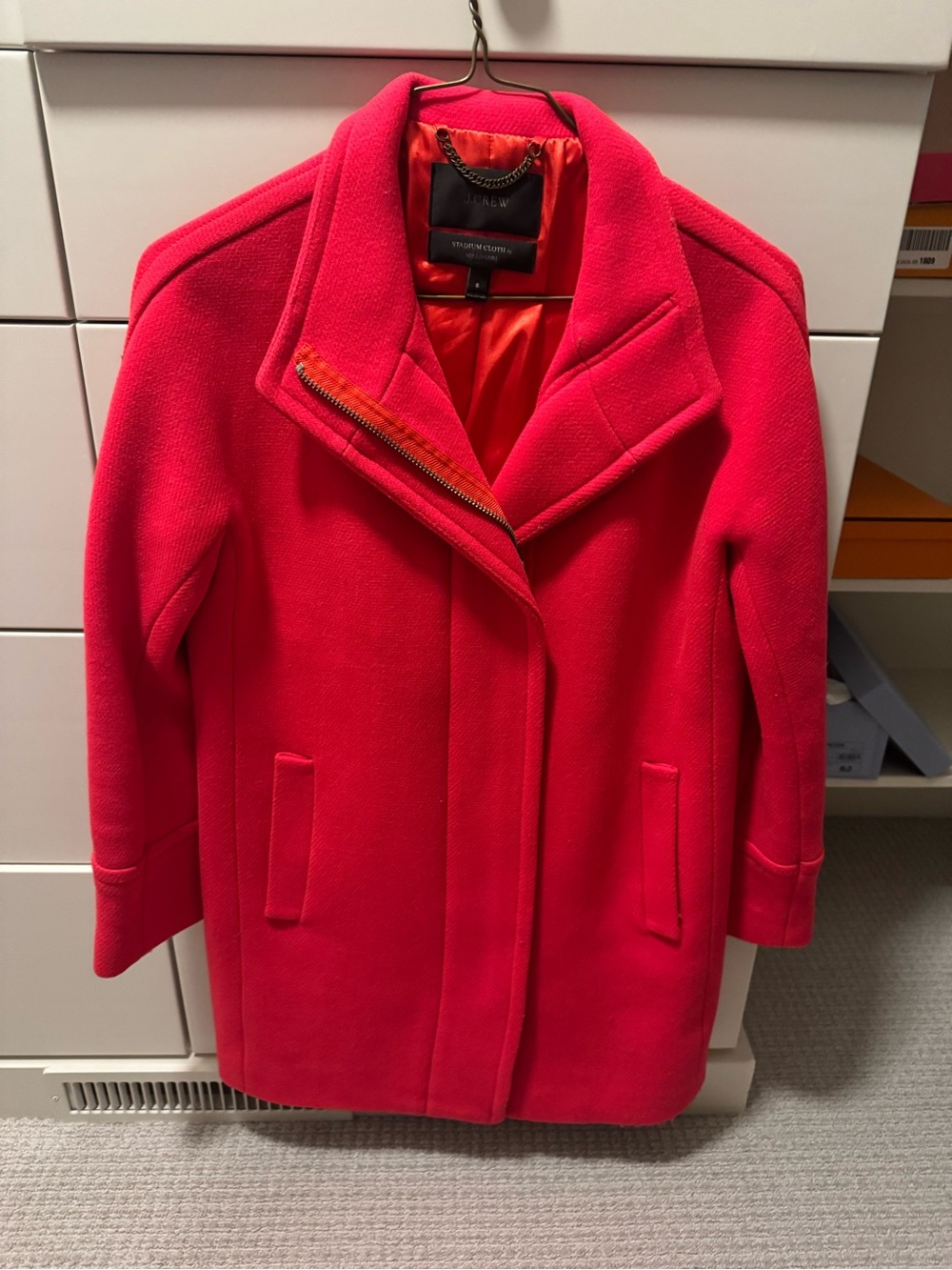 J. Crew Bright Red Wool Pea Coat